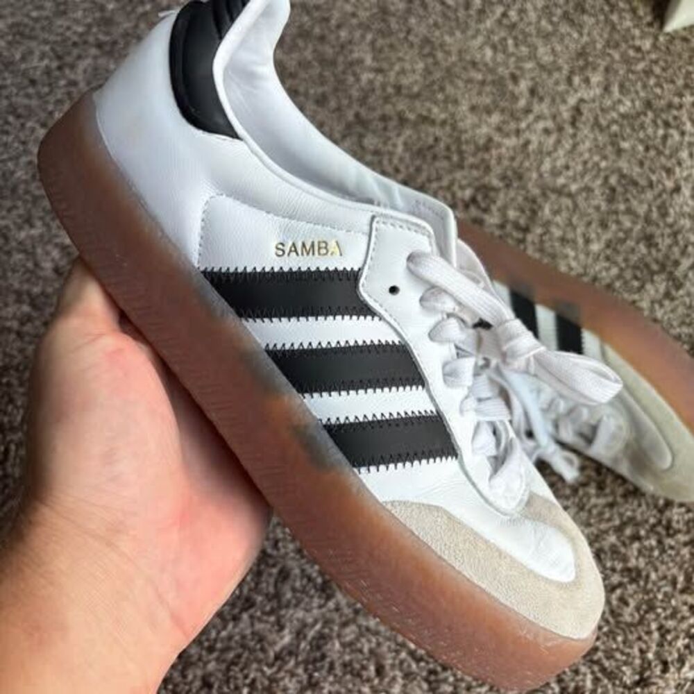 adidas Originals Sambae Platform Cloud White Black Gum JI1349 Women's Size 8.5